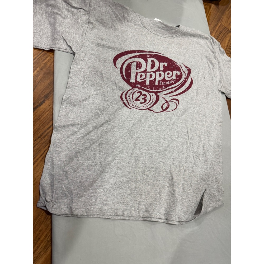 Americana Mens Gildan Dr Pepper McDonalds Graphic T-Shirt Large Gray